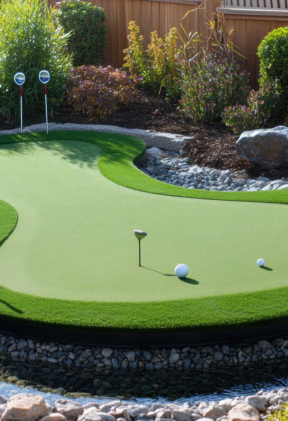 Lush Miniature Golf Course Surrounded by Vibrant Greenery and Na